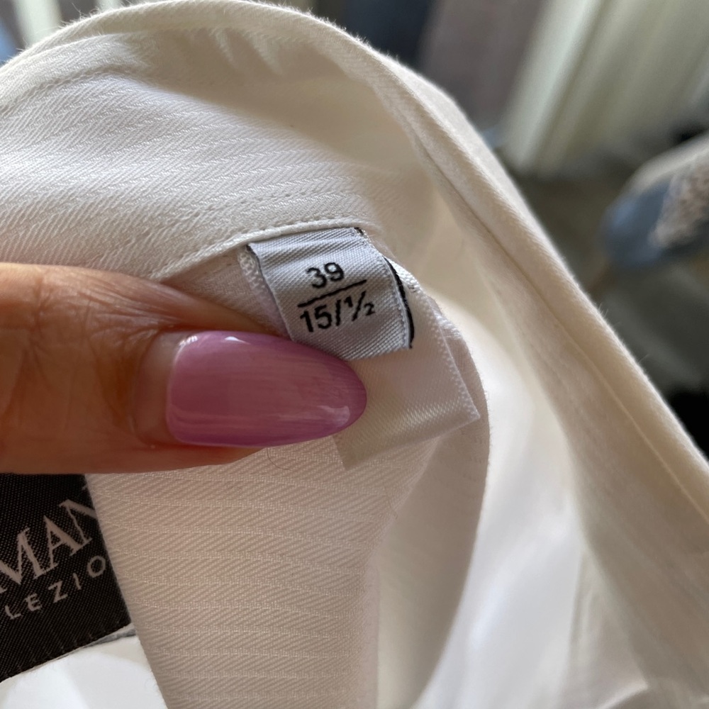 Armani Collezioni White Casual Button Down Shirt - Picture 8 of 8